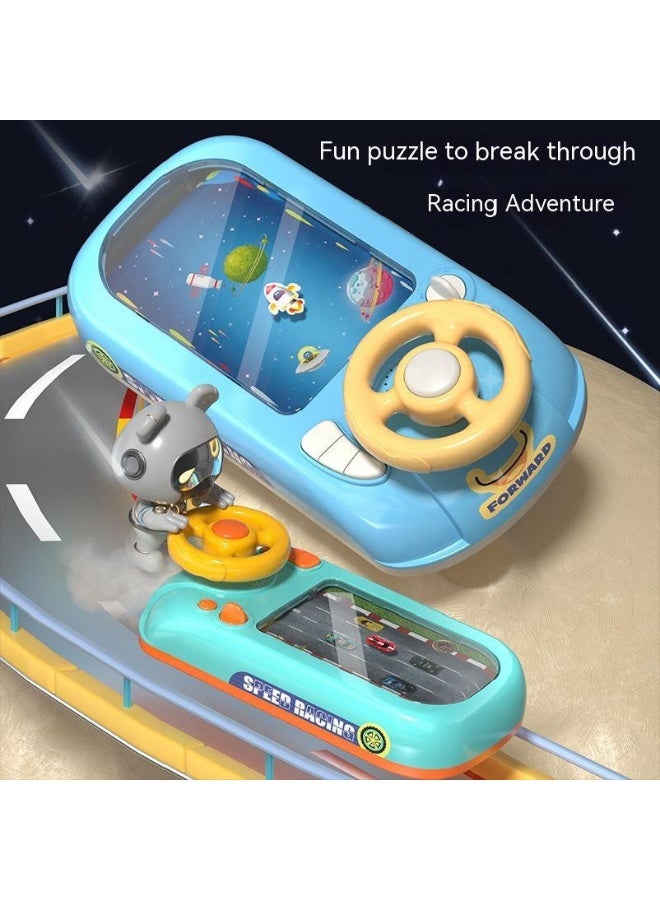 Twisoo Electric Kids Racing Spaceship Adventure Toy, Interactive Steering Wheel Driving Game with Lights Sound, Puzzle Car Racing Joystick Controller Educational Toy for Babies Toddlers - Image 3